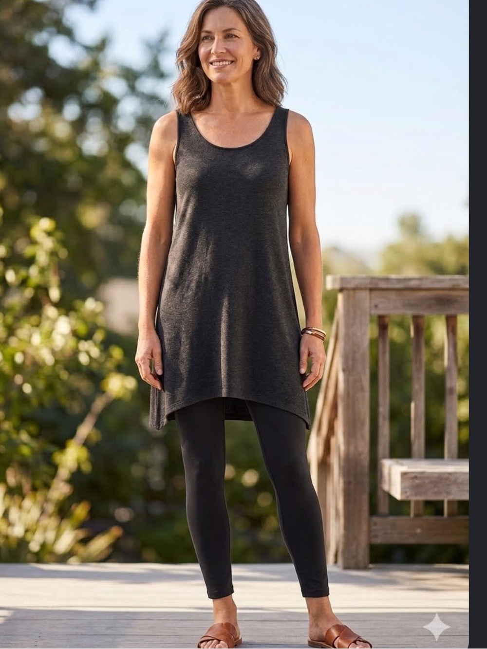 👗Eileen Fisher Black Sleeveless Scoop Neck Tank Top tunic